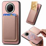 For Huawei Mate 70 Pro Retro Magsafe Card Bag PU Back Cover Phone Case(Pink)