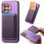 For OnePlus Ace 5 / 5 Pro Retro Magsafe Card Bag PU Back Cover Phone Case(Purple)