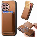 For OnePlus Ace 5 / 5 Pro Retro Magsafe Card Bag PU Back Cover Phone Case(Brown)