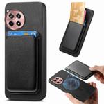 For OnePlus Ace 5 / 5 Pro Retro Magsafe Card Bag PU Back Cover Phone Case(Black)