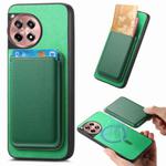 For OnePlus 13 Retro Magsafe Card Bag PU Back Cover Phone Case(Green)