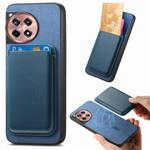 For OnePlus 13 Retro Magsafe Card Bag PU Back Cover Phone Case(Blue)