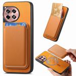 For OnePlus Ace 3 / 12R 5G Retro Magsafe Card Bag PU Back Cover Phone Case(Yellow)