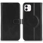 For iPhone 11 Genuine Leather Card Wallet MagSafe Phone Case(Black)