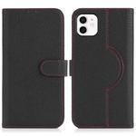For iPhone 11 Genuine Leather Card Wallet MagSafe Phone Case(Litchi Black)