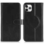For iPhone 11 Pro Max Genuine Leather Card Wallet MagSafe Phone Case(Black)