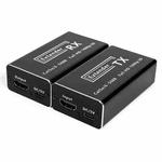 D1-1 / D2-1 Network Cable HD Video Signal Transmitter 50m Extender HDMI to RJ45 Extender, Plug:EU Plug