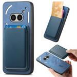 For Nothing CMF Phone 1 Retro Magsafe Card Bag PU Back Cover Phone Case(Blue)