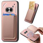For Nothing CMF Phone 1 Retro Magsafe Card Bag PU Back Cover Phone Case(Pink)