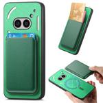 For Nothing CMF Phone 1 Retro Magsafe Card Bag PU Back Cover Phone Case(Green)