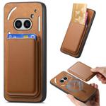 For Nothing CMF Phone 1 Retro Magsafe Card Bag PU Back Cover Phone Case(Brown)