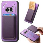 For Nothing Phone 2a Retro Magsafe Card Bag PU Back Cover Phone Case(Purple)