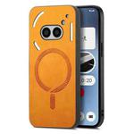 For Nothing Phone 2a Retro Magsafe Magnetic PU Back Cover Phone Case(Yellow)