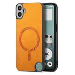 For Nothing CMF Phone 1 Retro Magsafe Magnetic PU Back Cover Phone Case(Yellow)