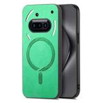 For Nothing Phone 3a Retro Magsafe Magnetic PU Back Cover Phone Case(Green)