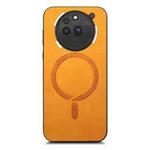 For Nothing Phone 3a Pro Retro Magsafe Magnetic PU Back Cover Phone Case(Yellow)