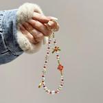 Fu Word Fortune Red Crystal Phone Chain