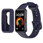 For Huawei Band 10 / 9 / 8 Color Button Watch Case Integrated Silicone Watch Band(Navy Blue)