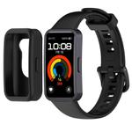 For Huawei Band 10 / 9 / 8 Color Button Watch Case Integrated Silicone Watch Band(Black)