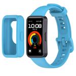 For Huawei Band 10 / 9 / 8 Color Button Watch Case Integrated Silicone Watch Band(Sky Blue)