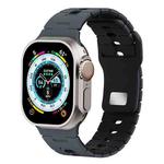 For Apple Watch 46mm / 49mm / 45mm / 44mm Two Tone Silicone Watch Band(Midnight+Black)