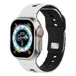 For Apple Watch 42mm / 41mm / 40mm / 38mm Two Tone Silicone Watch Band(White+Black)