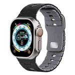For Apple Watch 42mm / 41mm / 40mm / 38mm Two Tone Silicone Watch Band(Black+Gray)