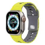 For Apple Watch 42mm / 41mm / 40mm / 38mm Two Tone Silicone Watch Band(Lime+Gray)