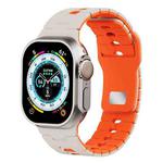For Apple Watch 42mm / 41mm / 40mm / 38mm Two Tone Silicone Watch Band(Starlight+Orange)