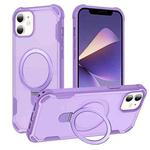 For iPhone 11 Yingcai Gears MagSafe Holder Shockproof Phone Case(Purple)
