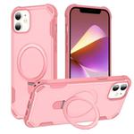 For iPhone 11 Yingcai Gears MagSafe Holder Shockproof Phone Case(Pink)