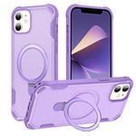 For iPhone 12 Yingcai Gears MagSafe Holder Shockproof Phone Case(Purple)