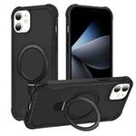 For iPhone 12 Yingcai Gears MagSafe Holder Shockproof Phone Case(Black)