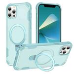 For iPhone 12 Pro Max Yingcai Gears MagSafe Holder Shockproof Phone Case(Blue)