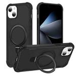 For iPhone 13 Pro Yingcai Gears MagSafe Holder Shockproof Phone Case(Black)