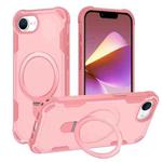For iPhone 16e Yingcai Gears MagSafe Holder Shockproof Phone Case(Pink)