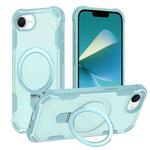 For iPhone 16e Yingcai Gears MagSafe Holder Shockproof Phone Case(Blue)