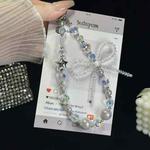 Luminous Round Bead Double Chain Phone Chain(Star White)