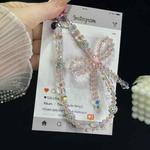 Luminous Round Bead Double Chain Phone Chain(Pink)