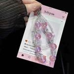 Laser Luminous Beads Phone Chain(Purple)