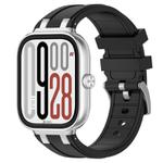 For Redmi Watch 5 / Xiaomi Smart Band 9 Pro Silver Metal Connector Silicone Watch Band(Black)