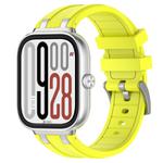 For Redmi Watch 5 / Xiaomi Smart Band 9 Pro Silver Metal Connector Silicone Watch Band(Yellow)