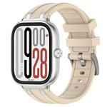 For Redmi Watch 5 / Xiaomi Smart Band 9 Pro Silver Metal Connector Silicone Watch Band(Starlight)