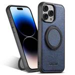 For iPhone 14 Pro Suteni G3 360 Rotation Holder MagSafe Denim Leather Back Phone Case(Blue)