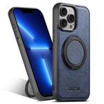 For iPhone 13 Pro Suteni G3 360 Rotation Holder MagSafe Denim Leather Back Phone Case(Blue)
