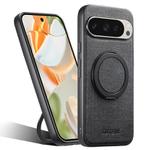 For Google Pixel 9 Pro Suteni G3 360 Rotation Holder MagSafe Denim Leather Back Phone Case(Black)