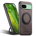 For Google Pixel 8a Suteni G3 360 Rotation Holder MagSafe Denim Leather Back Phone Case(Brown)