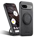 For Google Pixel 7a Suteni G3 360 Rotation Holder MagSafe Denim Leather Back Phone Case(Black)