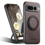 For Google Pixel 7 Pro Suteni G3 360 Rotation Holder MagSafe Denim Leather Back Phone Case(Brown)