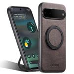 For Google Pixel 6a Suteni G3 360 Rotation Holder MagSafe Denim Leather Back Phone Case(Brown)